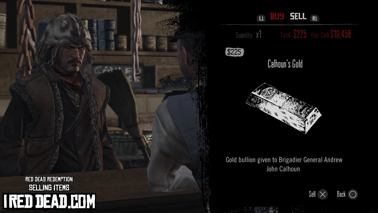 Red Dead Redemption Selling Items Calhouns Gold