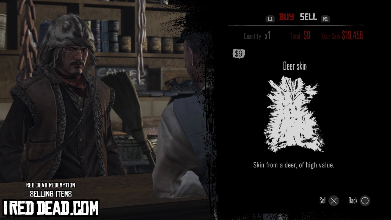Red Dead Redemption Selling Items Deer Skin