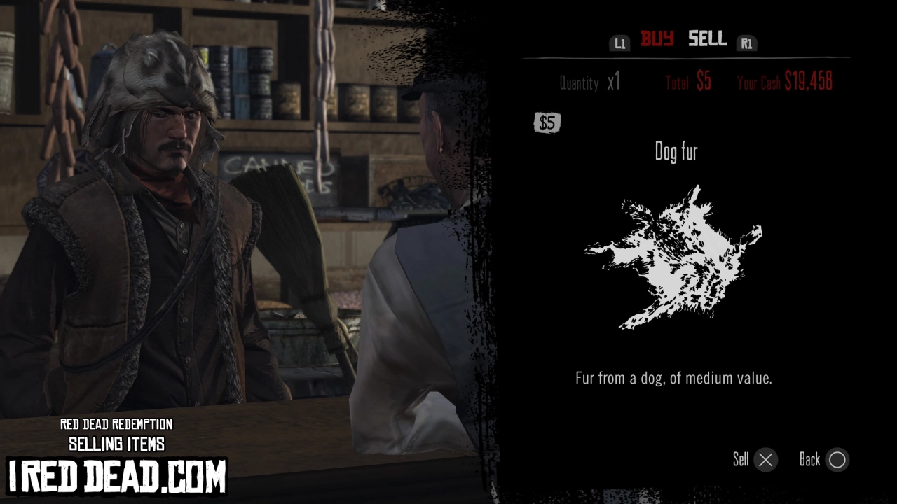Red Dead Redemption Selling Items Dog Fur