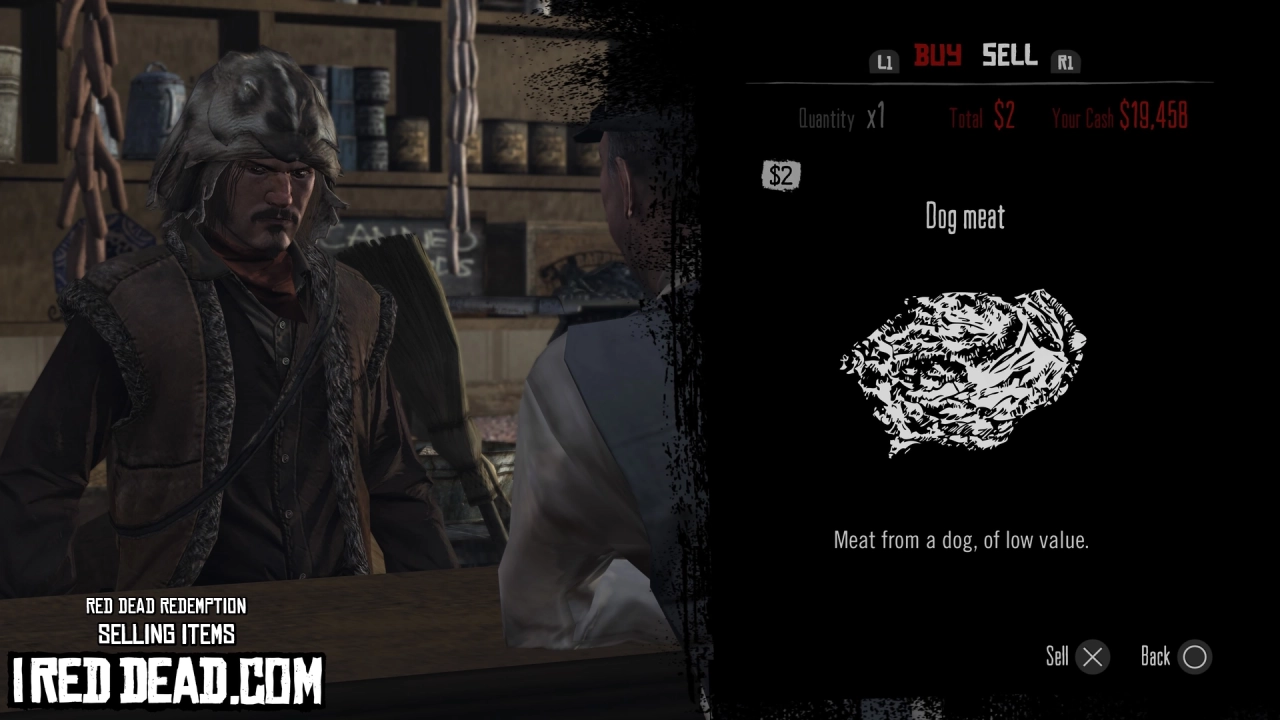 Red Dead Redemption Selling Items Dog Meat
