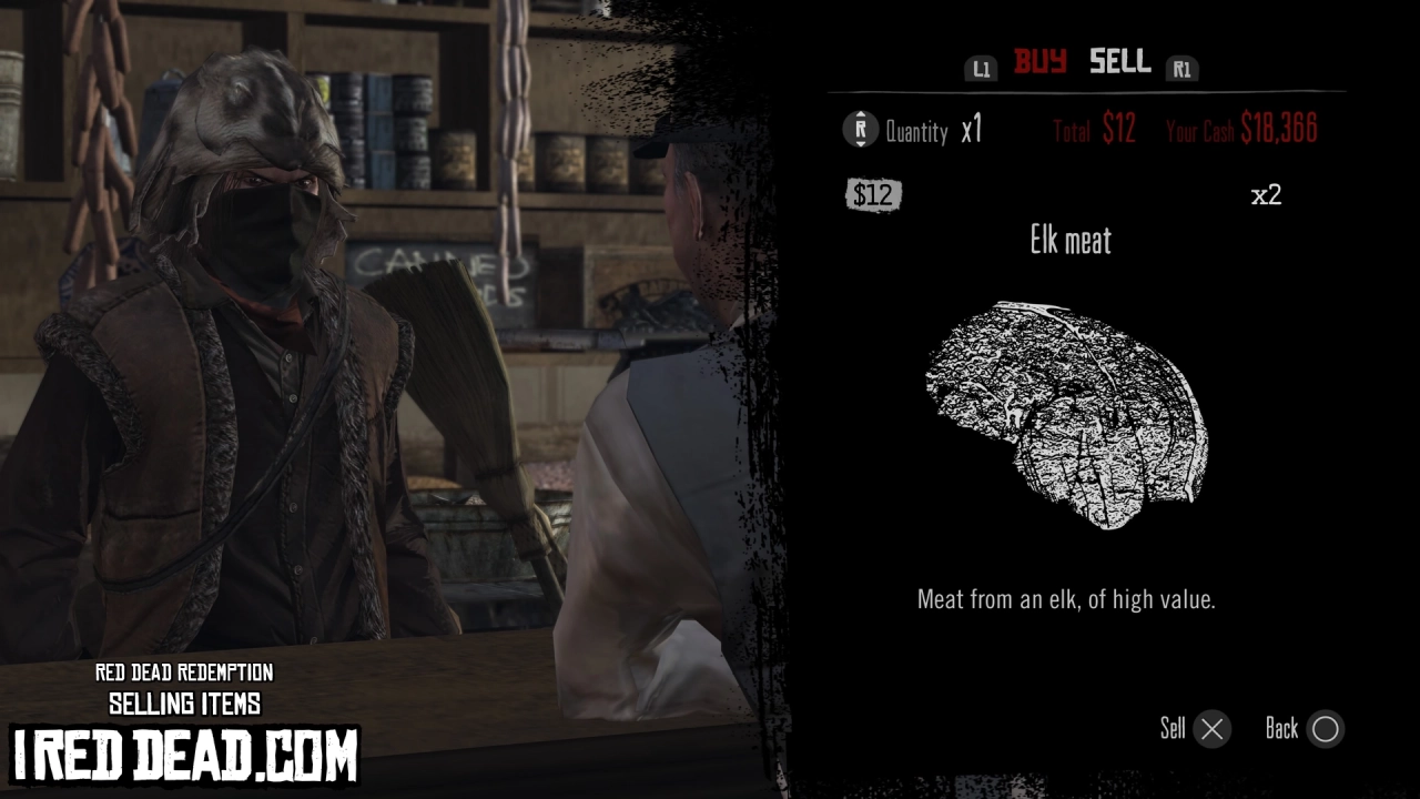 Red Dead Redemption Selling Items Elk Meat