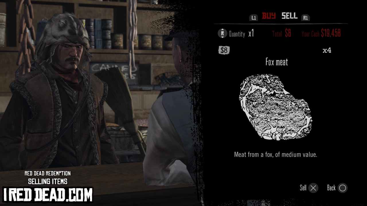 Red Dead Redemption Selling Items Fox Meat