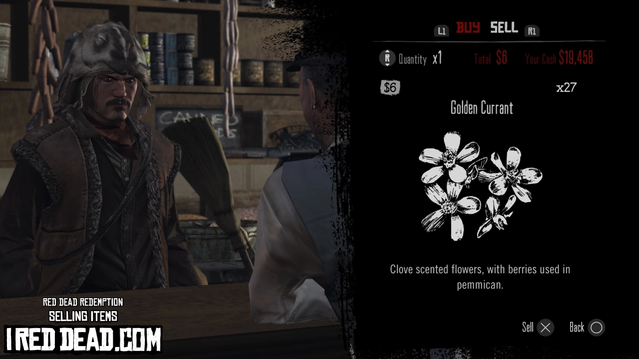 Red Dead Redemption Selling Items Golden Currant