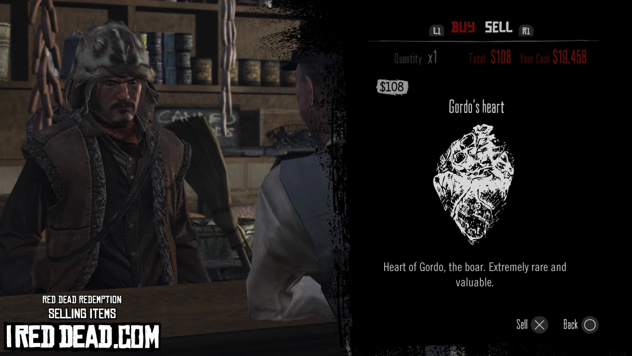 Red Dead Redemption Selling Items Gordos Heart