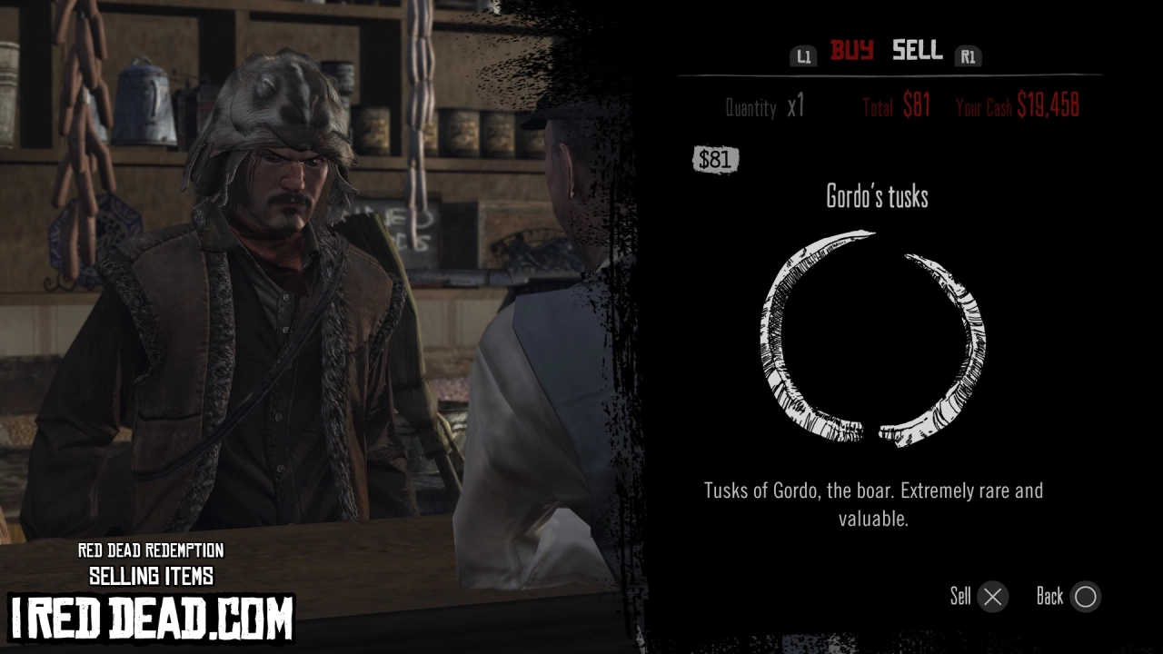 Red Dead Redemption Selling Items Gordos Tusks