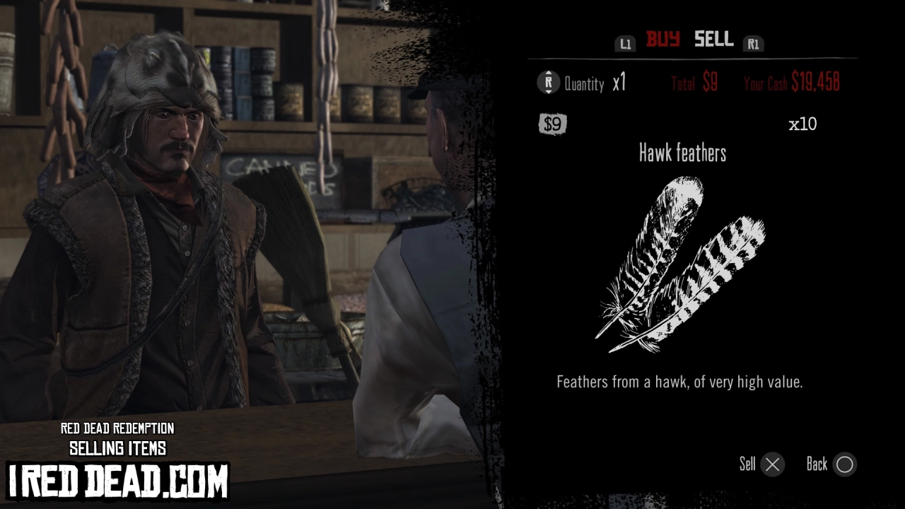 Red Dead Redemption Selling Items Hawk Feathers