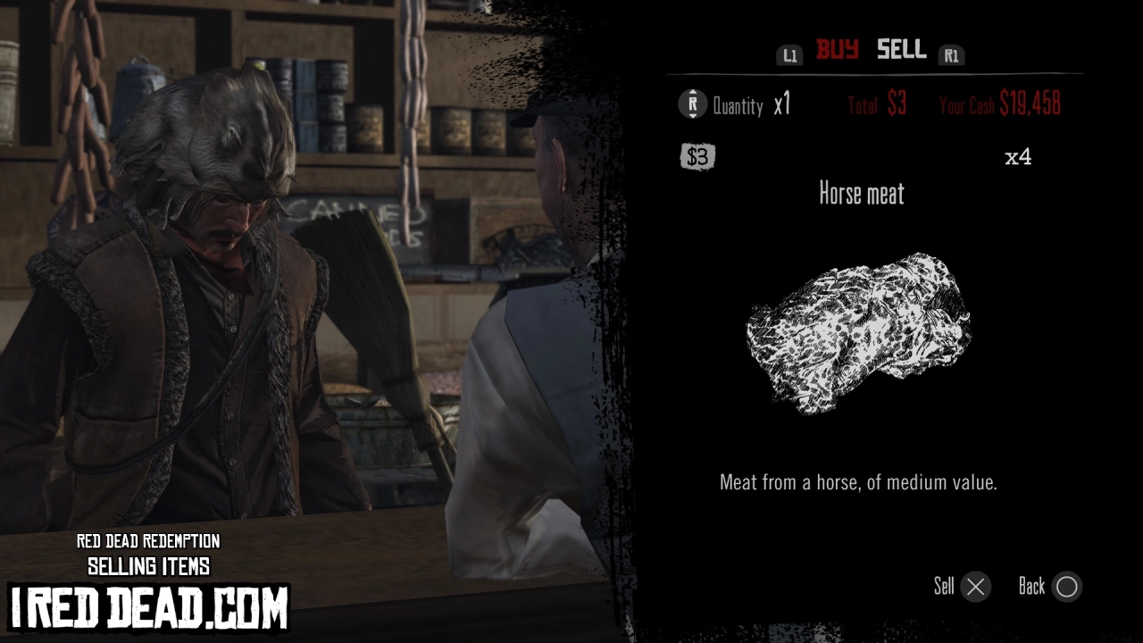 Red Dead Redemption Selling Items Horse Meat