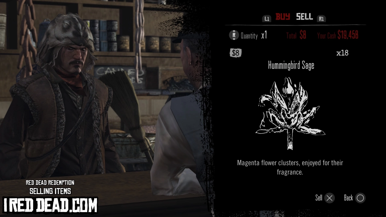 Red Dead Redemption Selling Items Hummingbird Sage