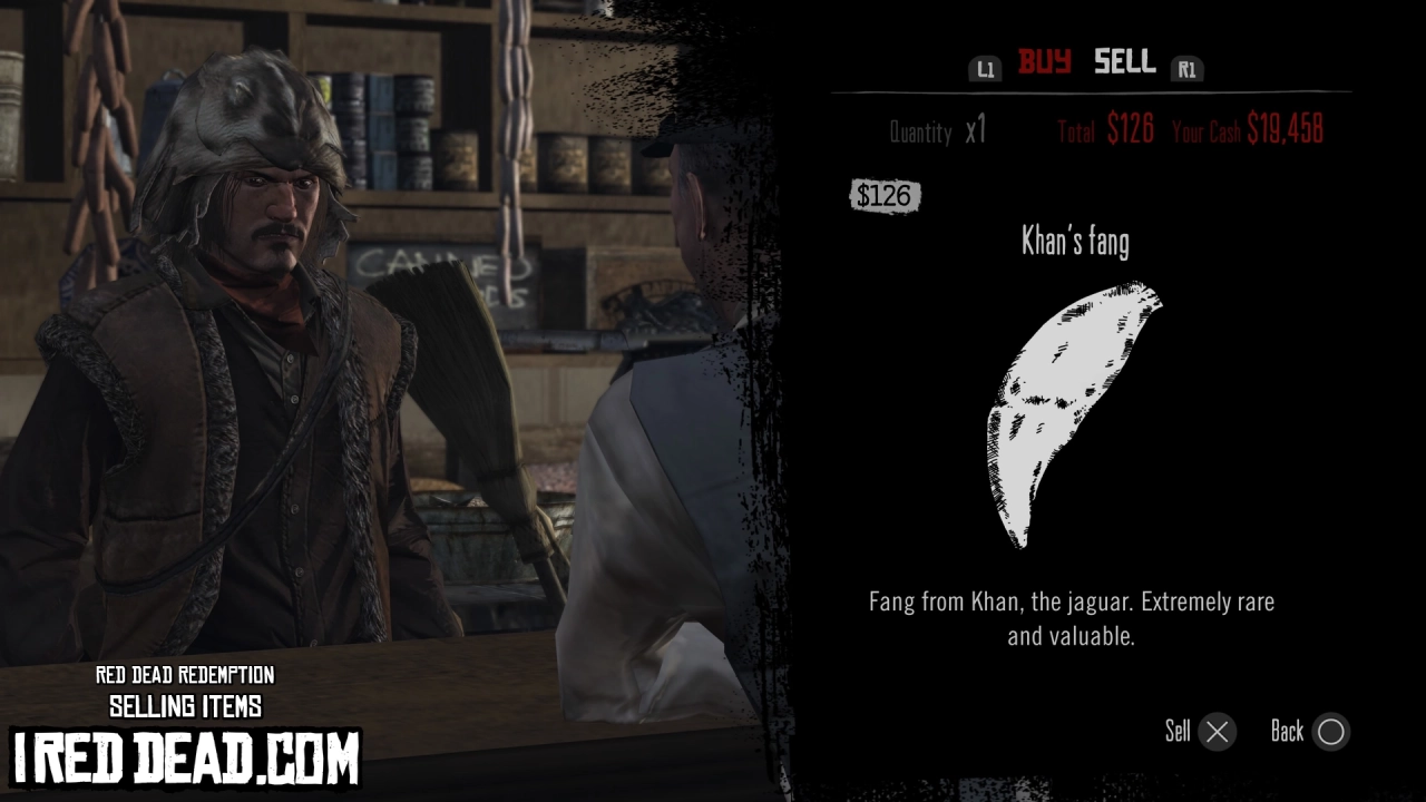 Red Dead Redemption Selling Items Khans Fang