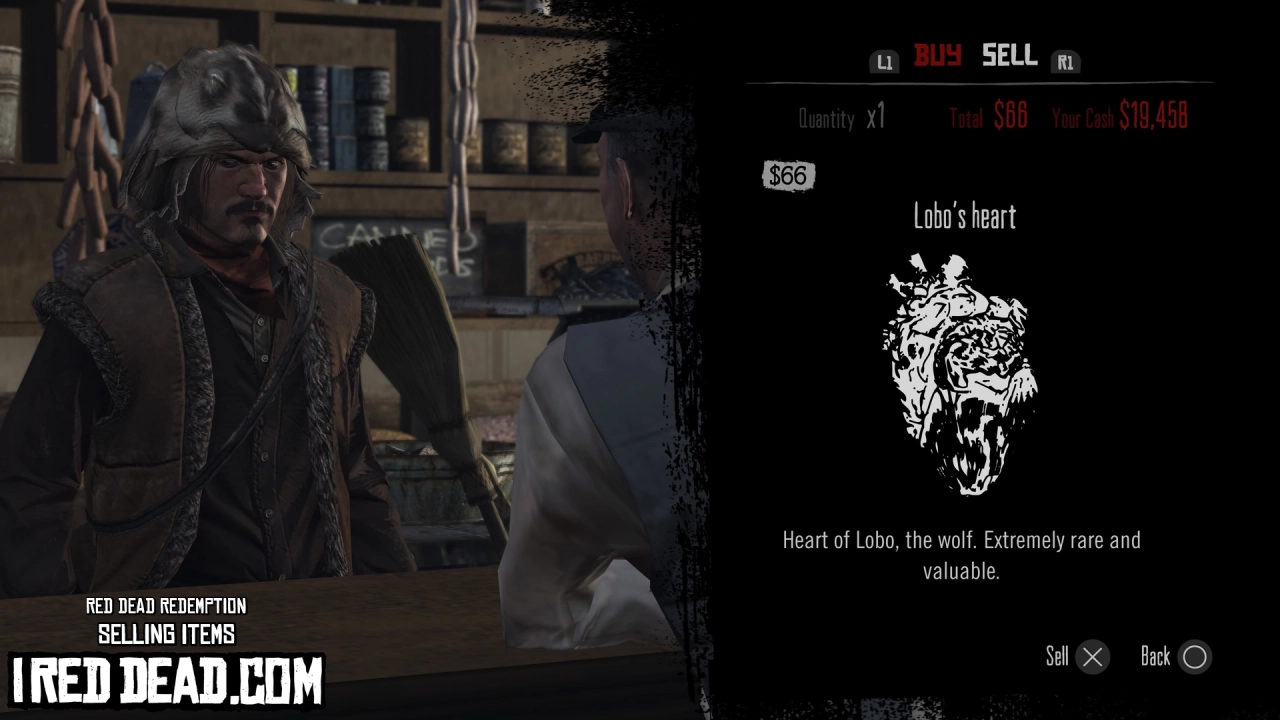 Red Dead Redemption Selling Items Lobos Heart
