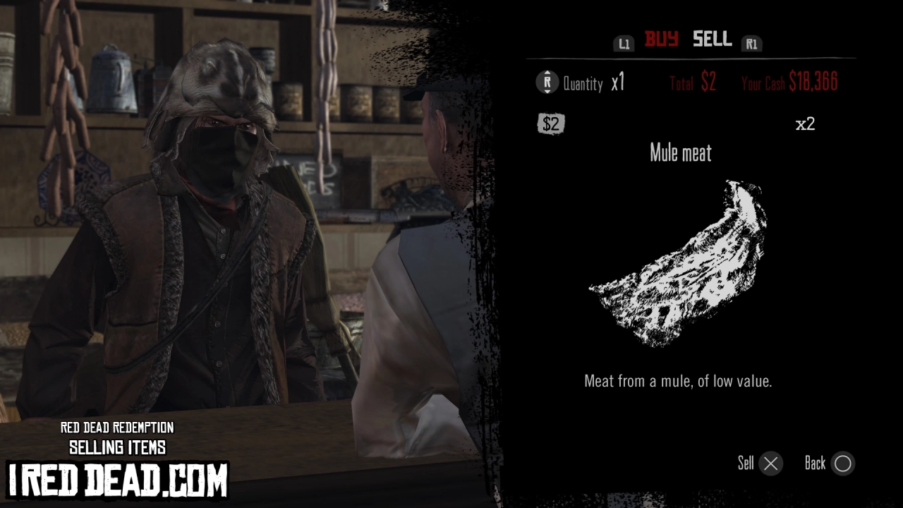 Red Dead Redemption Selling Items Mule Meat