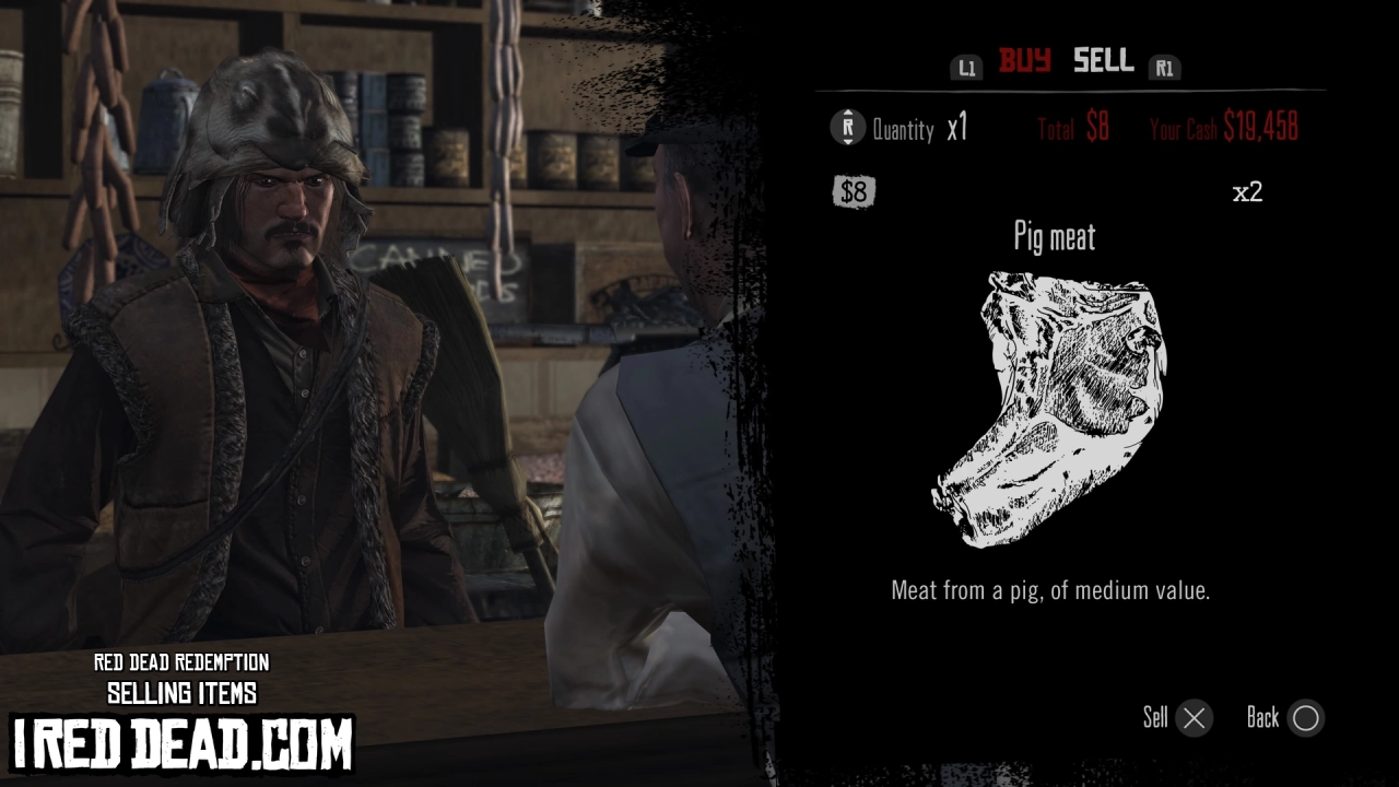 Red Dead Redemption Selling Items Pig Meat