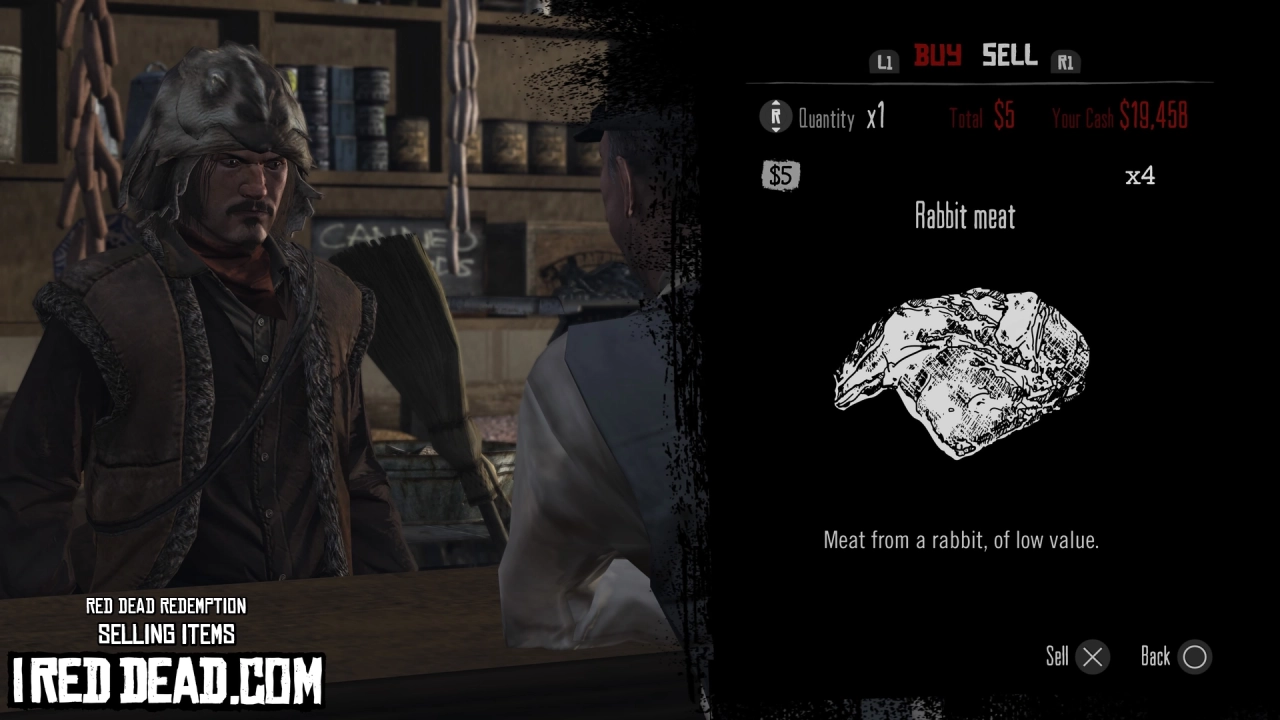 Red Dead Redemption Selling Items Rabbit Meat
