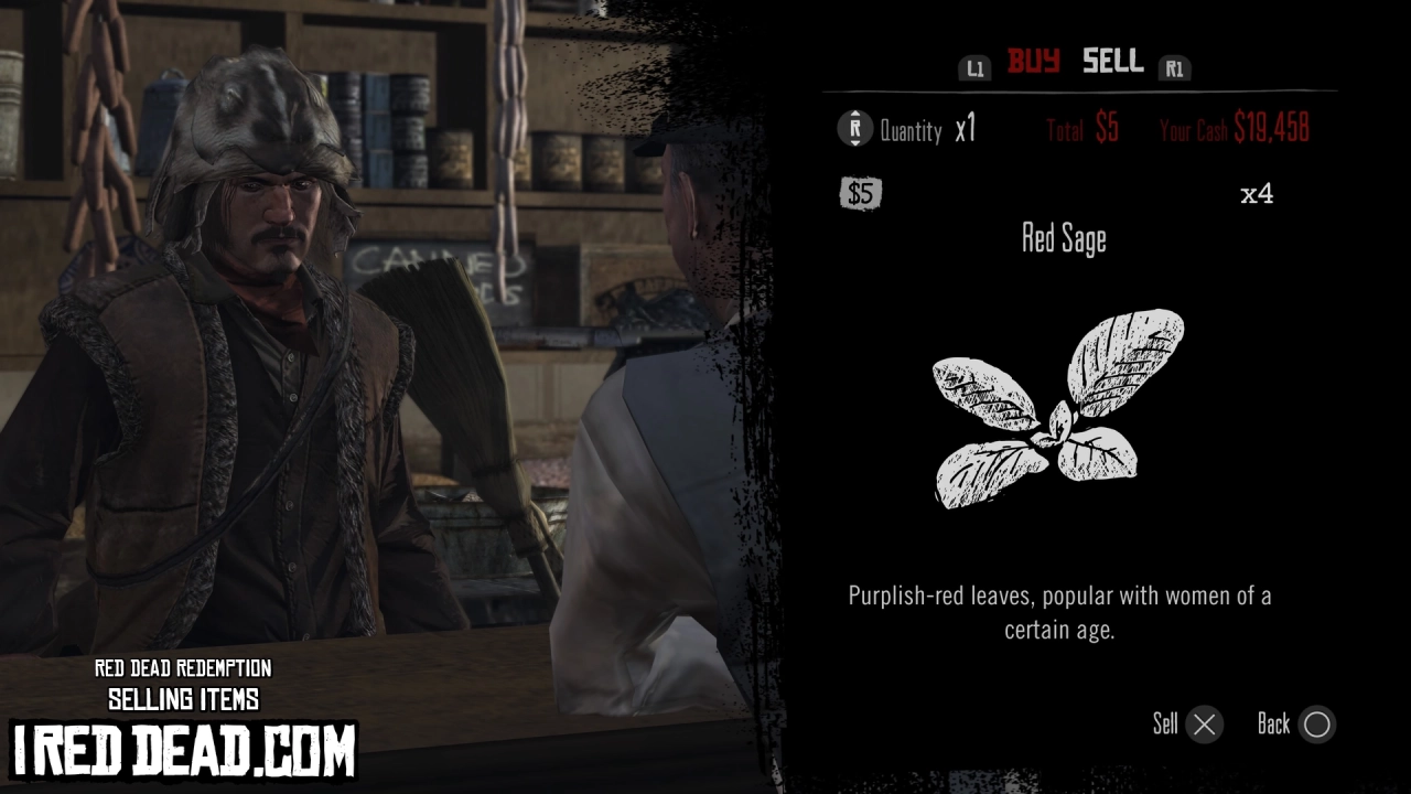 Red Dead Redemption Selling Items Red Sage