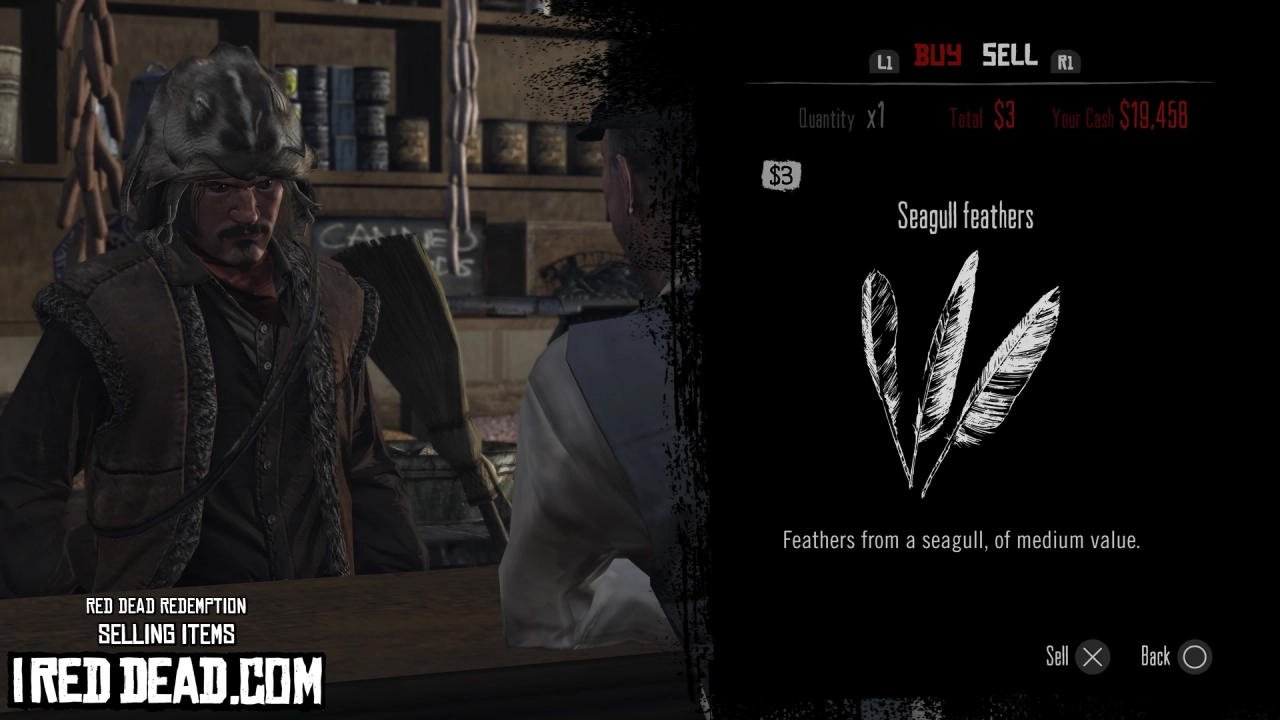 Red Dead Redemption Selling Items Seagull Feathers