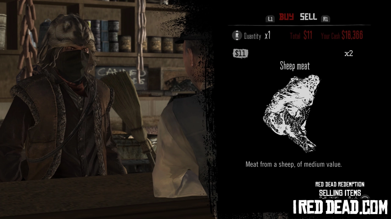 Red Dead Redemption Selling Items Sheep Meat