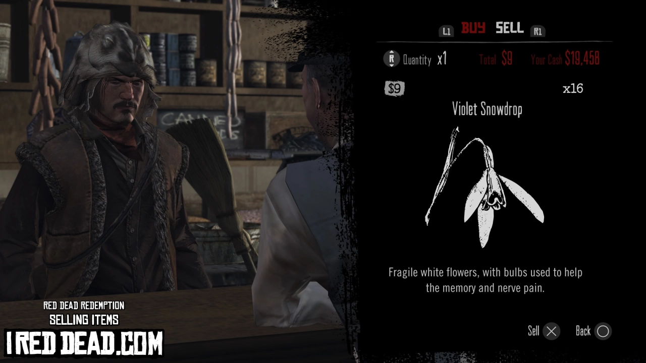 Red Dead Redemption Selling Items Violet Snowdrop