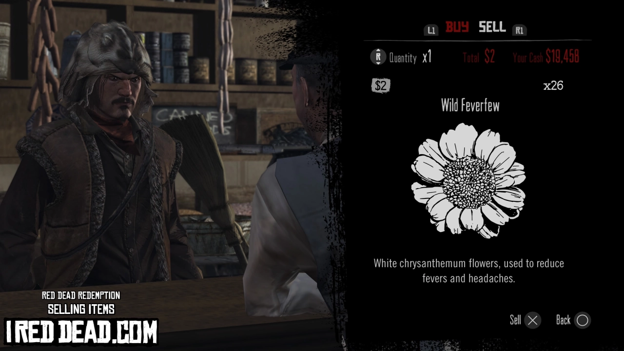 Red Dead Redemption Selling Items Wild Feverfew