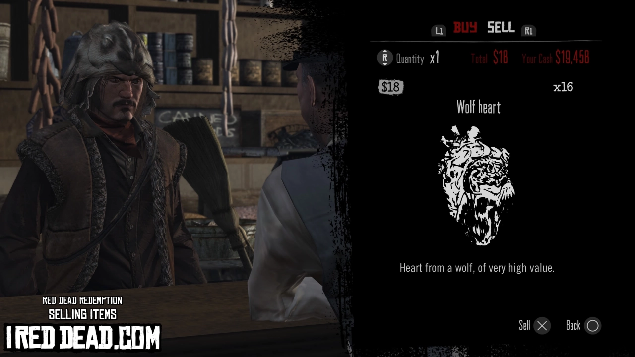 Red Dead Redemption Selling Items Wolf Heart
