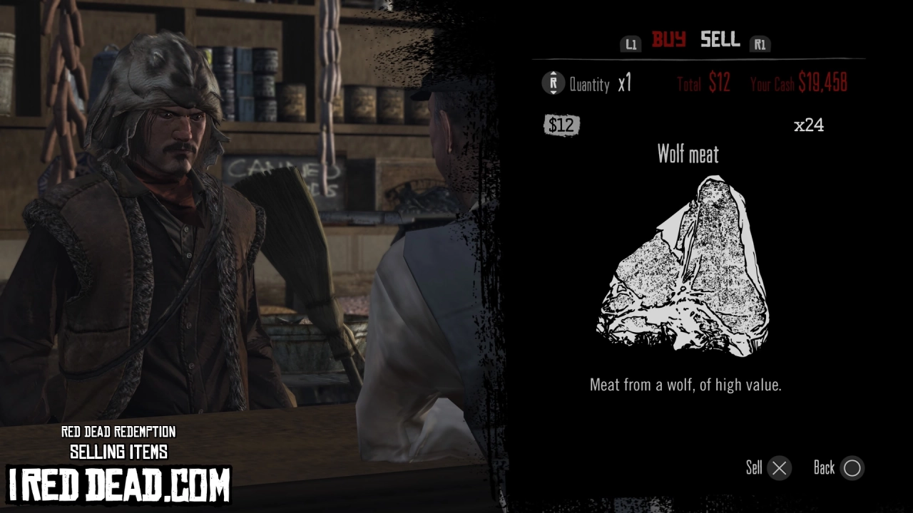 Red Dead Redemption Selling Items Wolf Meat