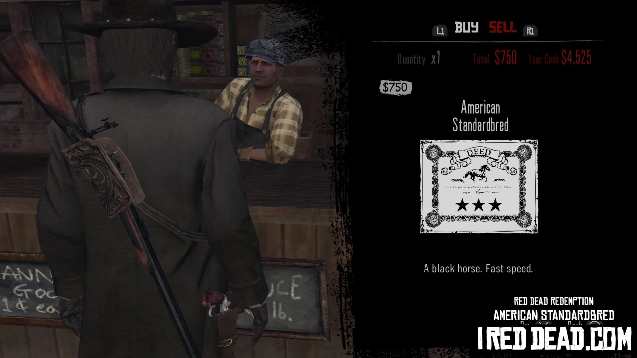 Red Dead Redemption Shop Item American Standardbred