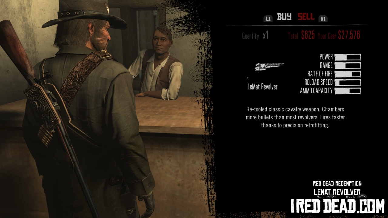 Red Dead Redemption Shop Item Lemat Revolver