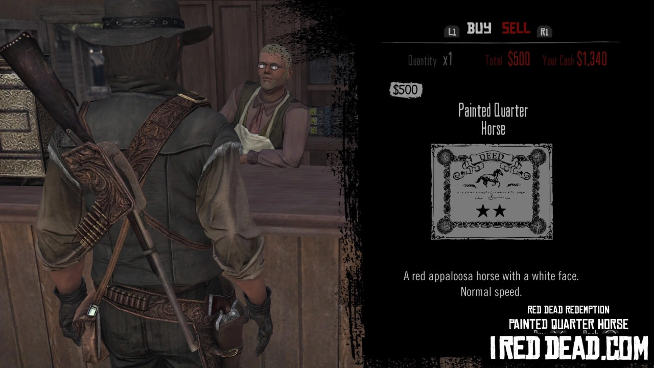 Red Dead Redemption Shop Item Painted Quarter Horse