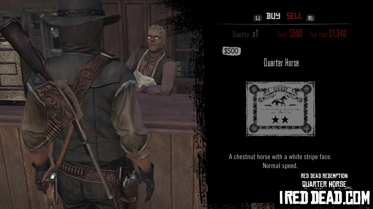 Red Dead Redemption Shop Item Quarter Horse