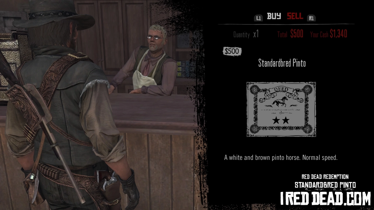 Red Dead Redemption Shop Item Standardbred Pinto