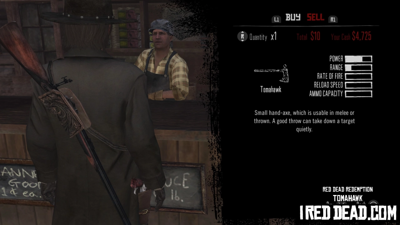 Red Dead Redemption Shop Item Tomahawk