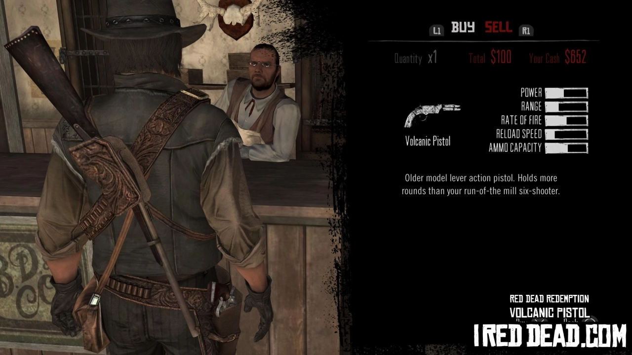 Red Dead Redemption Shop Item Volcanic Pistol