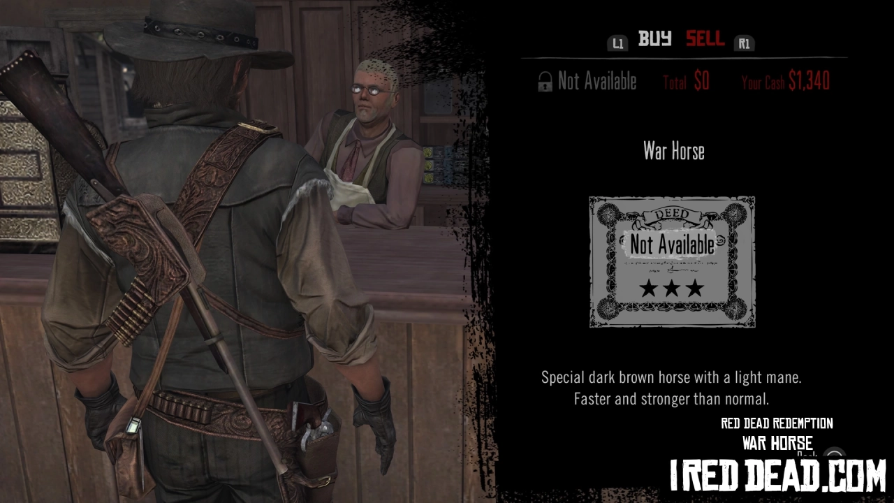 Red Dead Redemption Shop Item War Horse