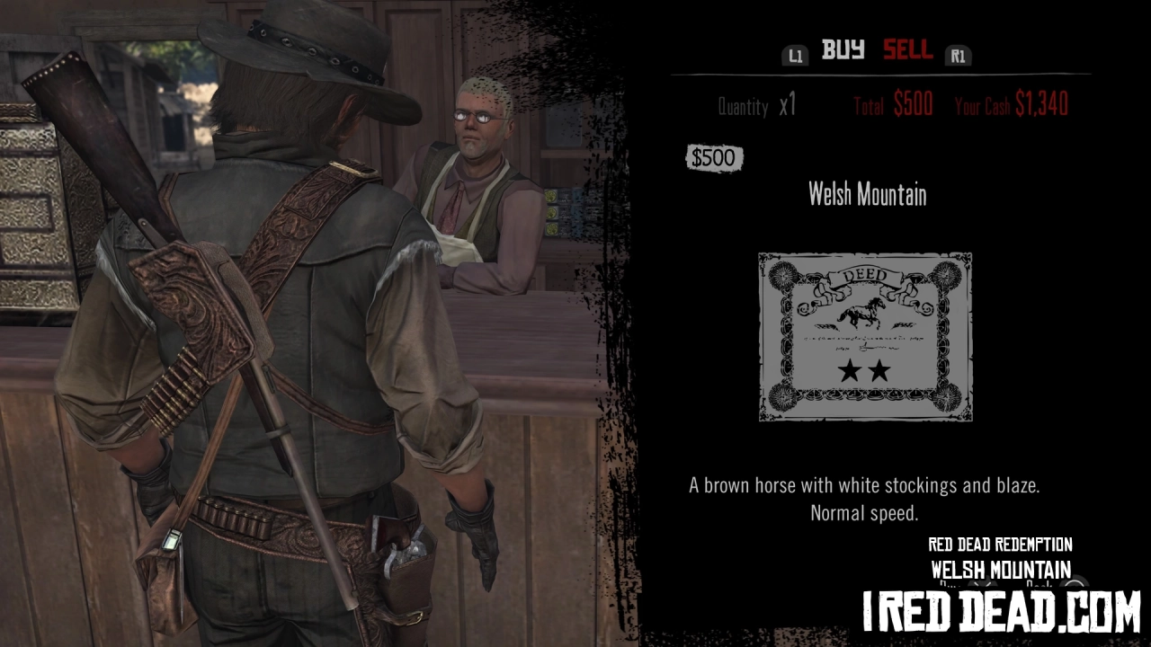 Red Dead Redemption Shop Item Welsh Mountain