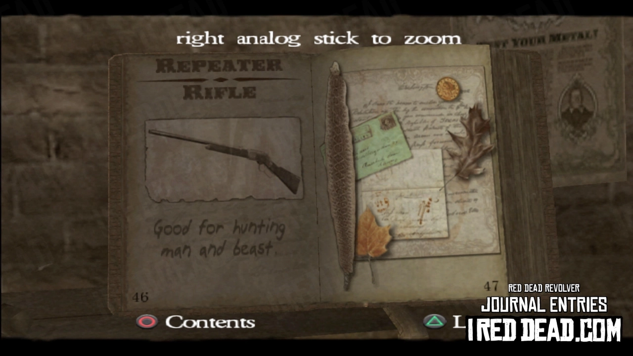 Red Dead Revolver Journal Entry 24 - Repeater Rifle