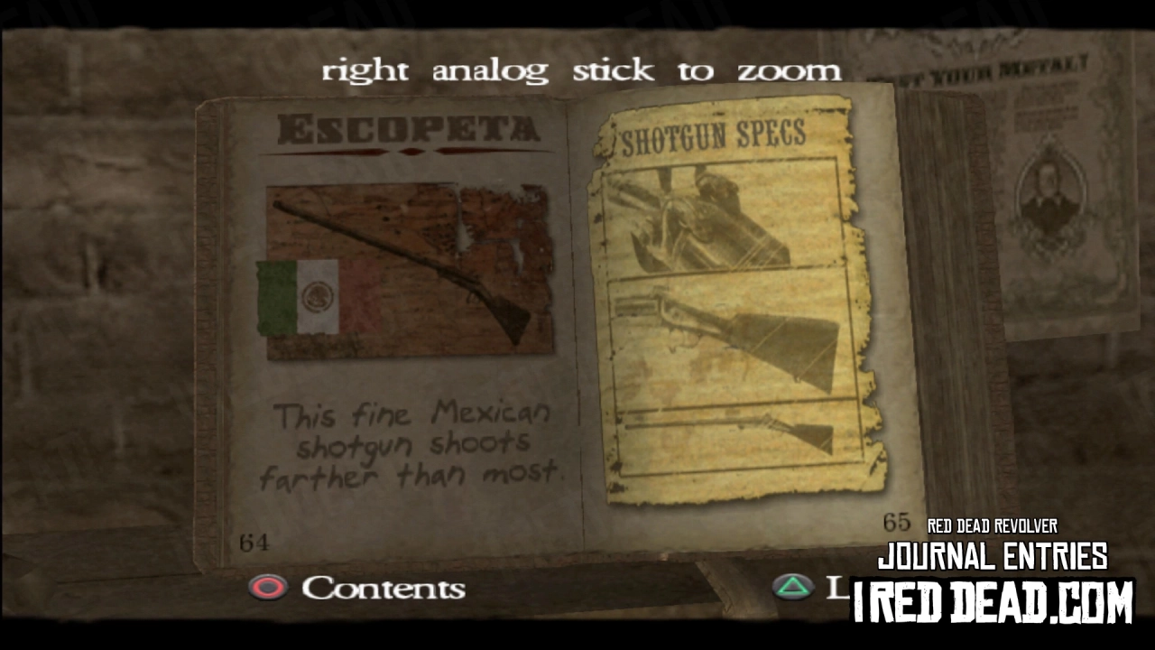 Red Dead Revolver Journal Entry 33 - Escopeta