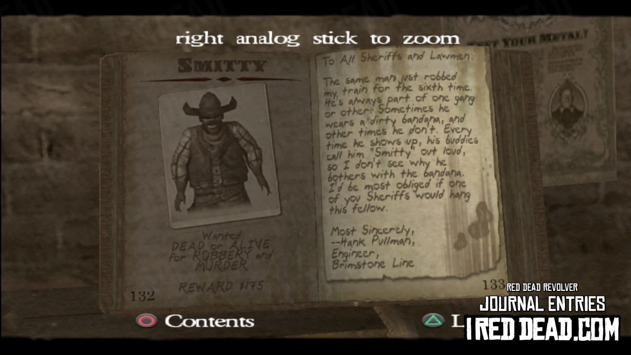 Red Dead Revolver Journal Entry 67 - Smitty