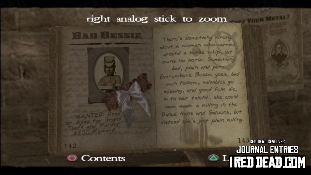 Red Dead Revolver Journal Entry 72 - Bad Bessie