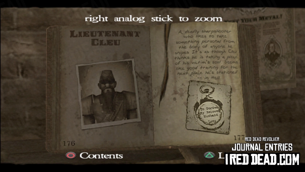 Red Dead Revolver Journal Entry 89 - Lieutenant Cleu