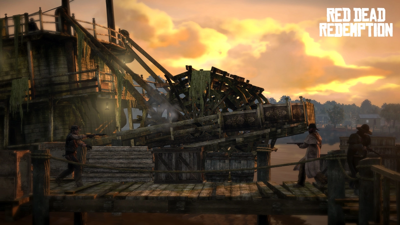 Shootout By An Old Boat