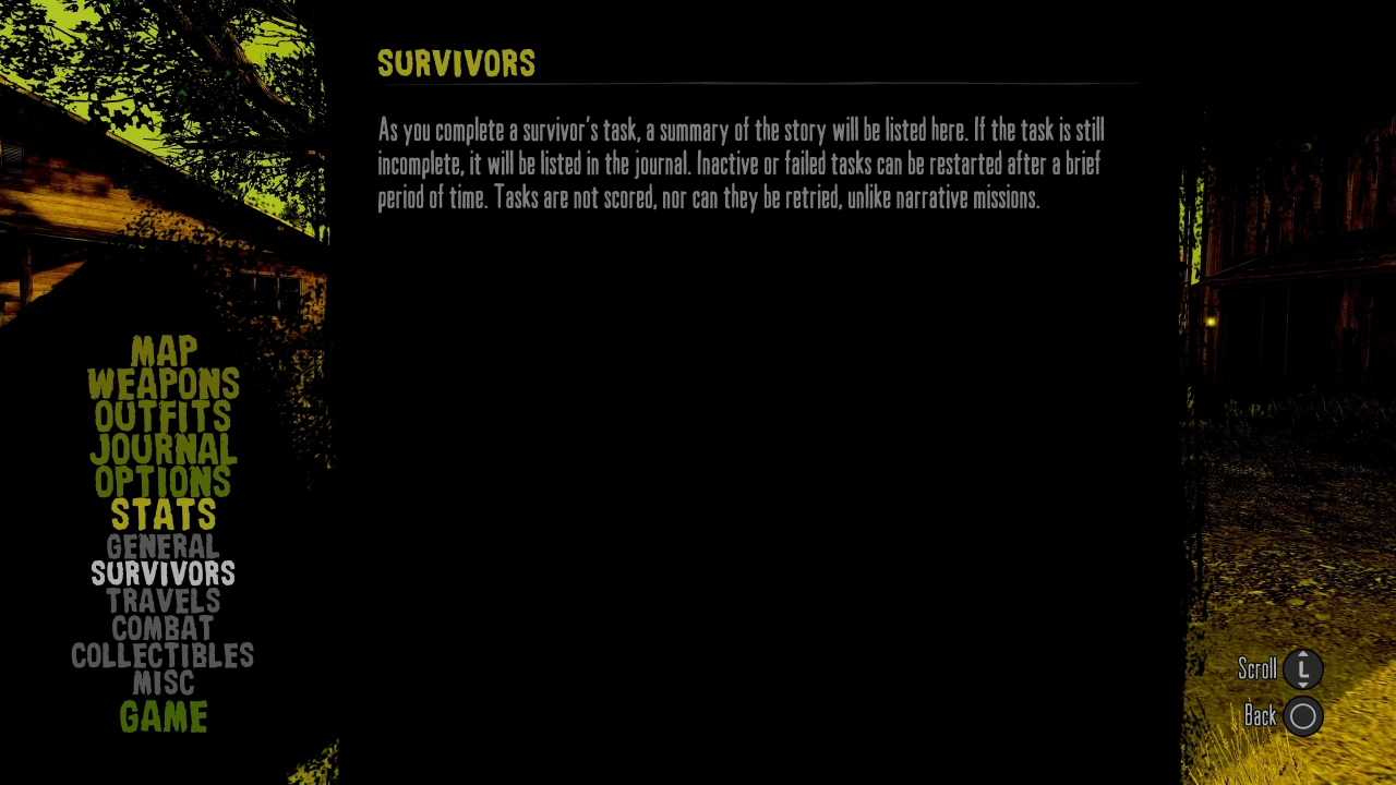 Survivors Menu