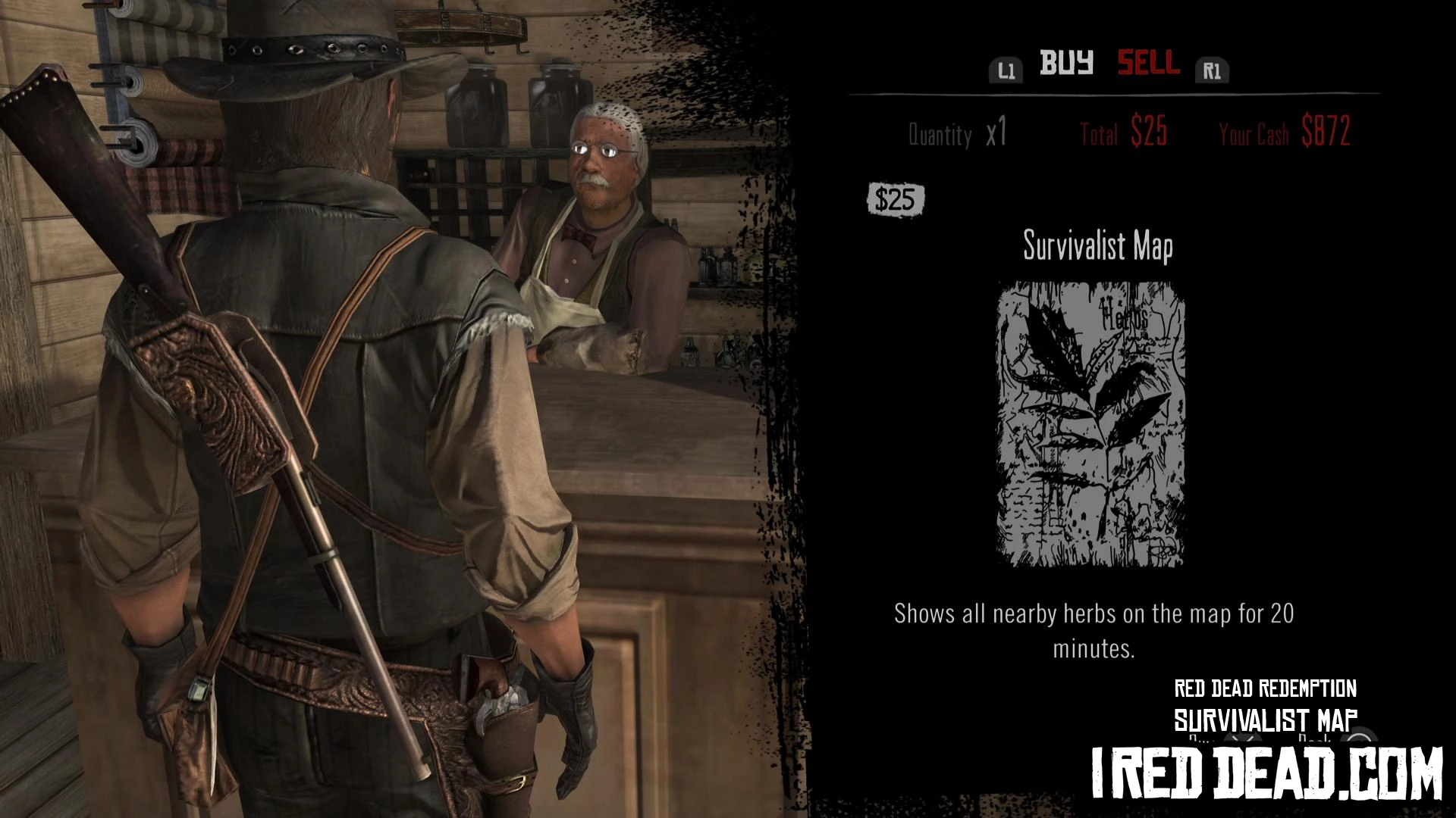Red Dead Redemption Shop Item Survivalist Map