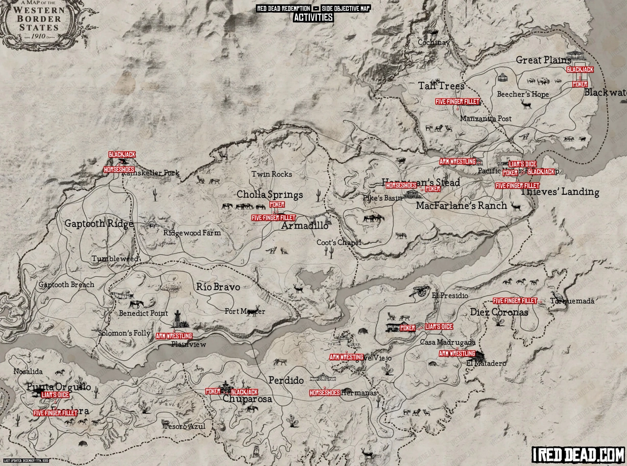 Red Dead Redemption Activities Map