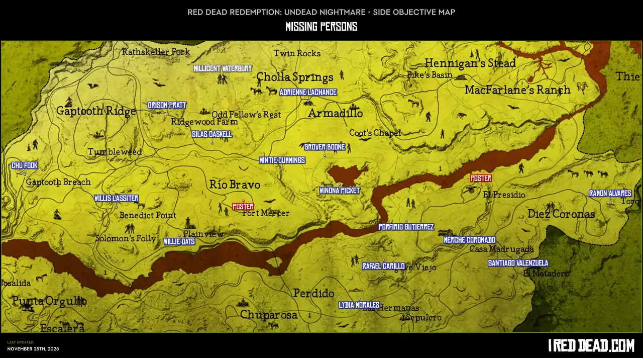 Undead Nightmare Missing Persons Map