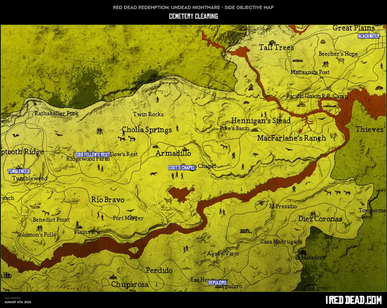 Undead Nightmare Cemetery Clearing Map