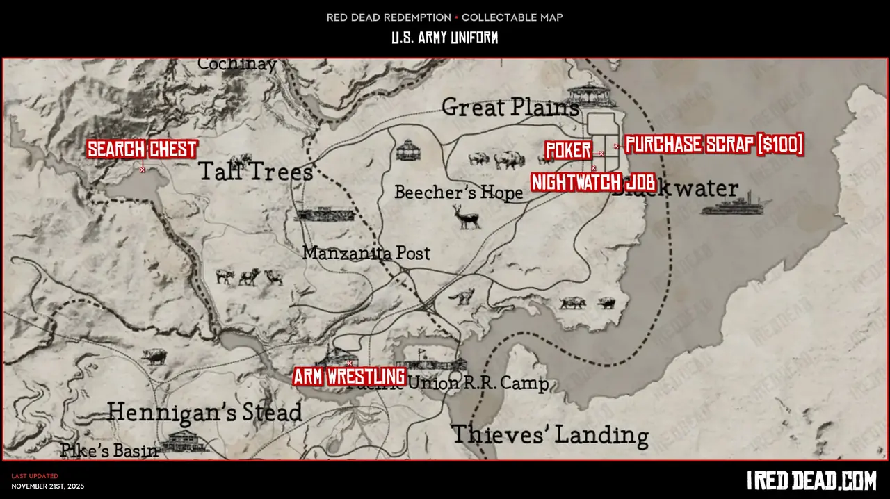 Red Dead Redemption U.S. Army Uniform Map