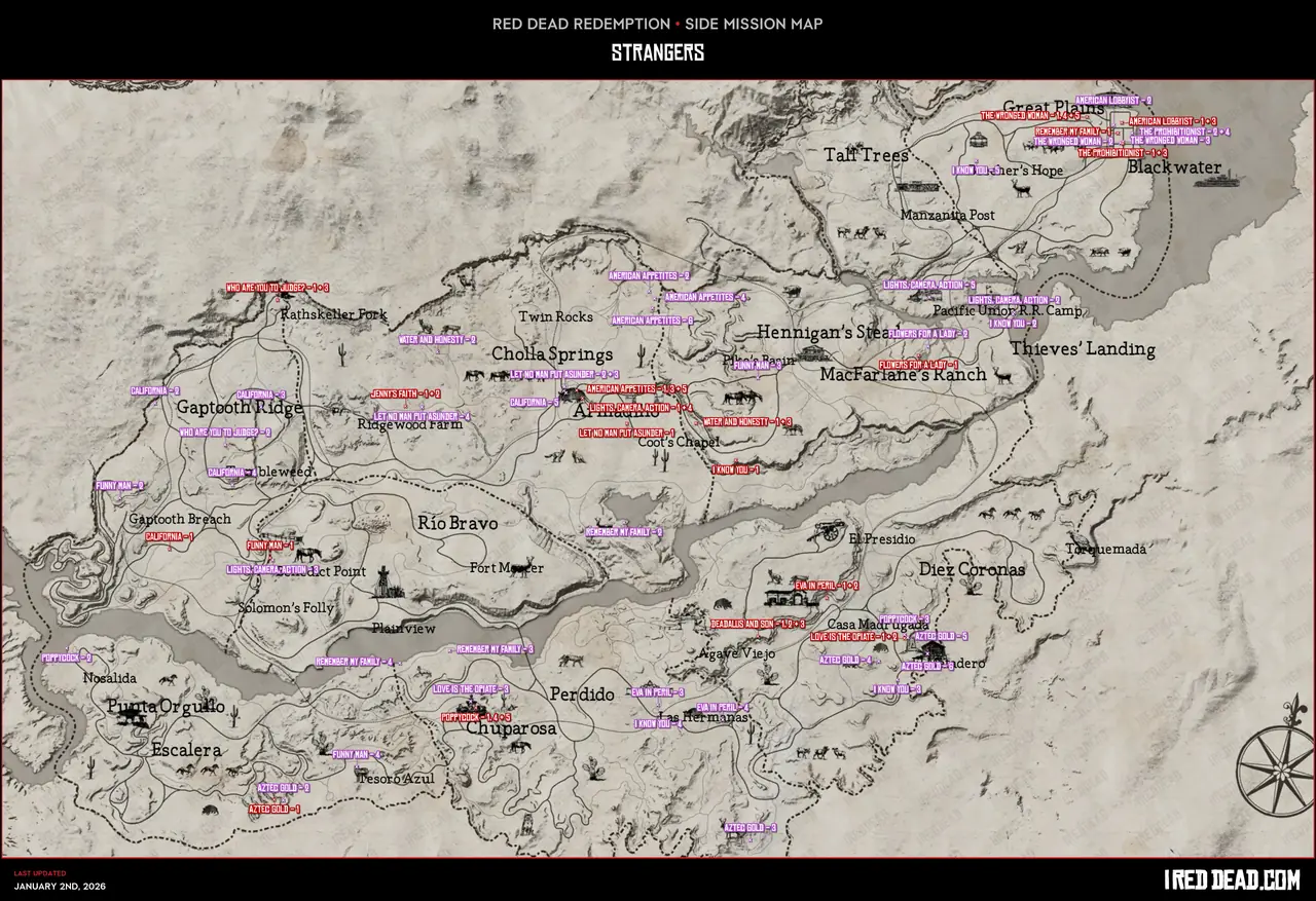Red Dead Redemption Strangers Map