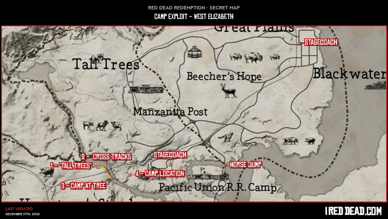 Red Dead Redemption Camp Exploit - West Elizabeth Map