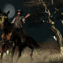 Marston mounts a zombie horse