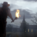 Marston approaches the graveyard in Blackwater