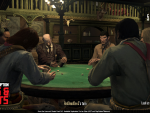 Players examine their hands in Liar's Dice